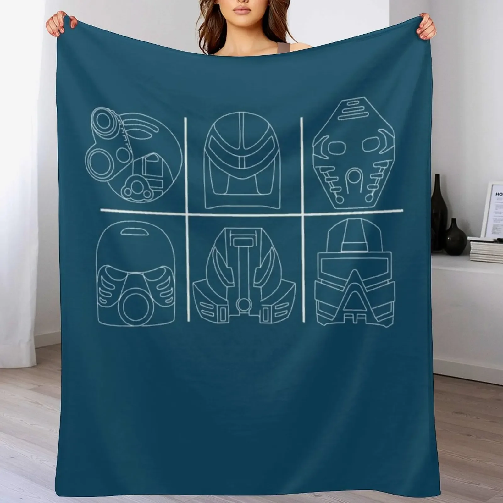 

Bionicle Great Masks of Power Throw Blanket Cozy Home Blanket Gift for Christmas Holiday