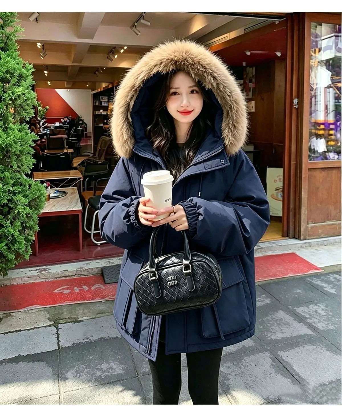 Detachable Large fur collar Plush Thick Cotton Jacket 2026 Autumn Winter New Warm Parker COAT Women's Medium long Cotton Jackets