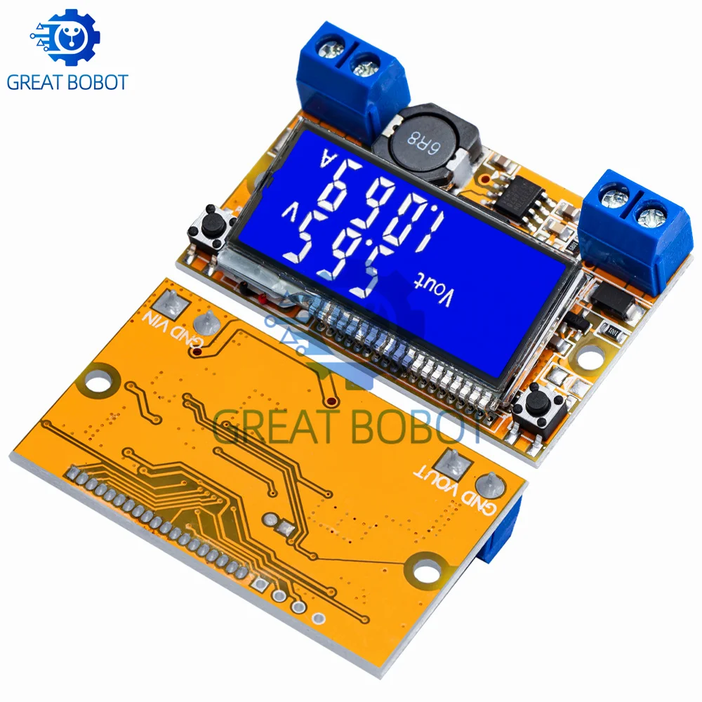 BS Dual Display DC DC 5-23V To 0-16.5V 3A Max Step Down Power Supply Buck Converter Adjustable LCD Step-down Voltage Regulator