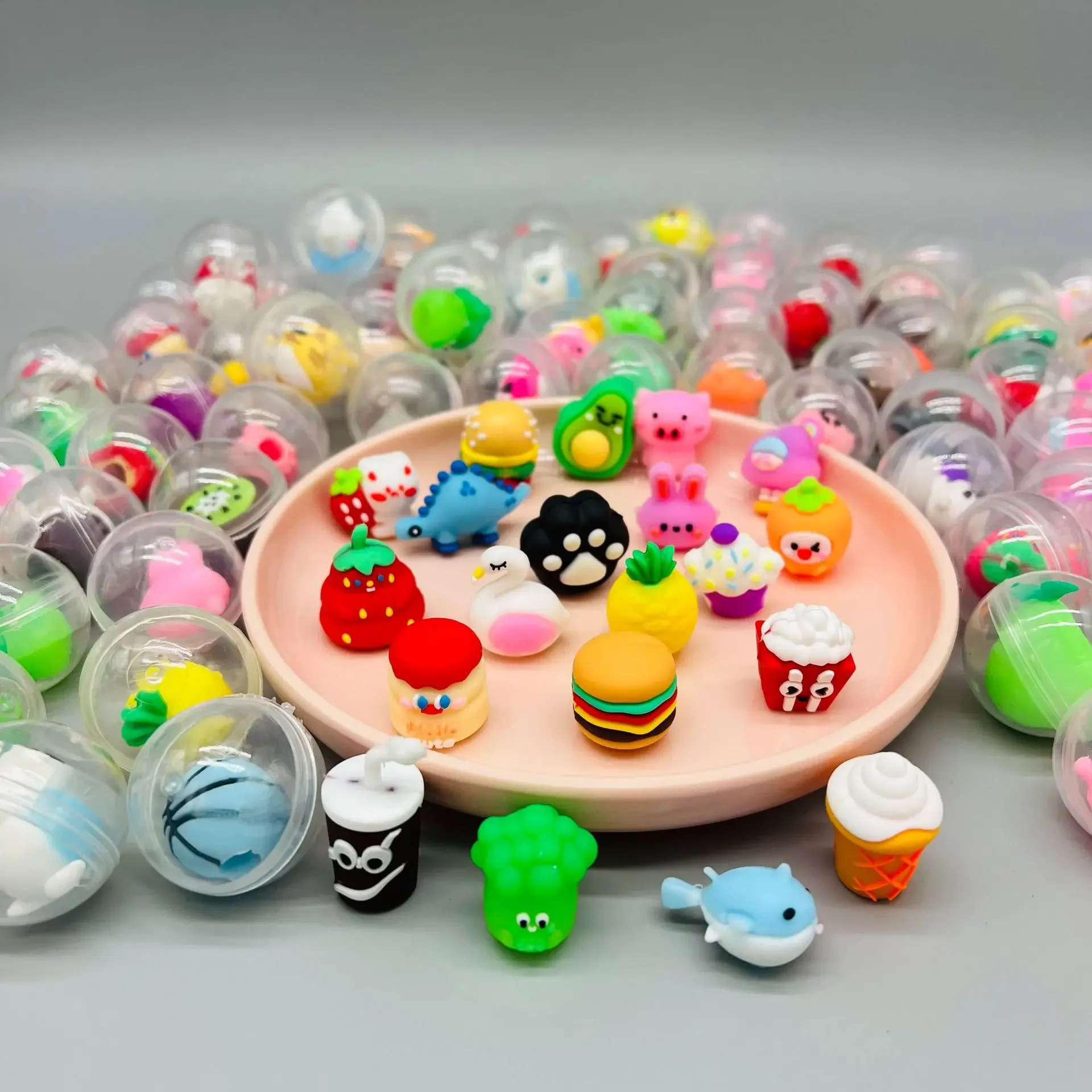 20/60 Pcs 32mm Transparent Eggshell Mixed Toy Kids Birthday Party Favor Pinata Gift Bag Filler Carnival Christmas Gifts Reward