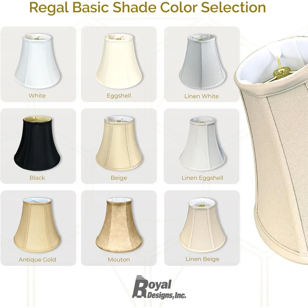 Набор базовых абажуров Linen Beige Bell из 2 шт., 8x16x12,625 дюймов, True Bell Design для домашнего освещения