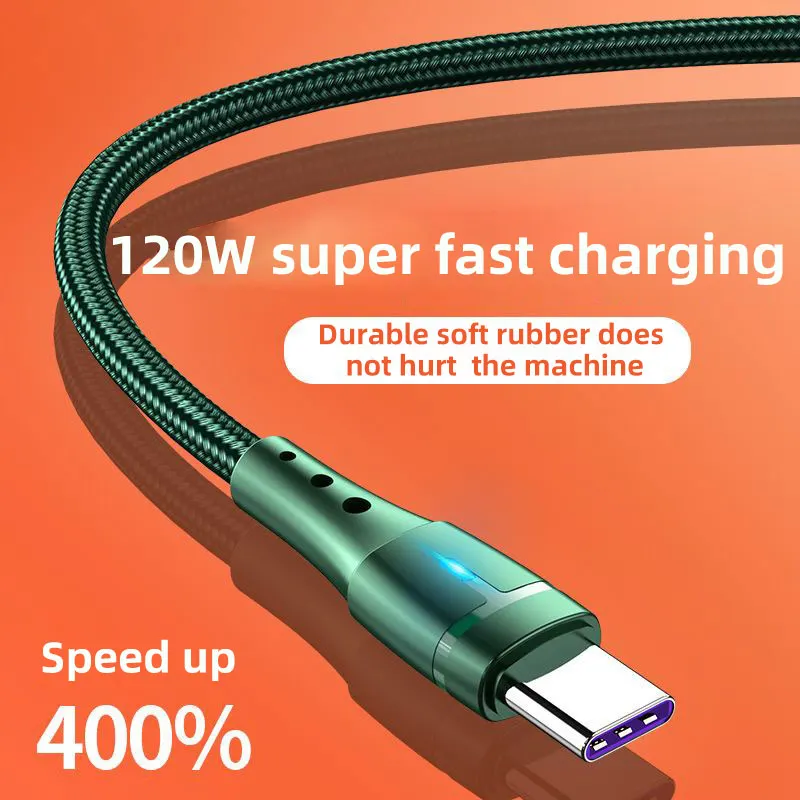 6A 120W USB Type C Cable Super Fast Charger Cable 0.3M/1M/2M Quick Charge USB C Cable For Huawei Samsung Xiaomi Phone Data Cord