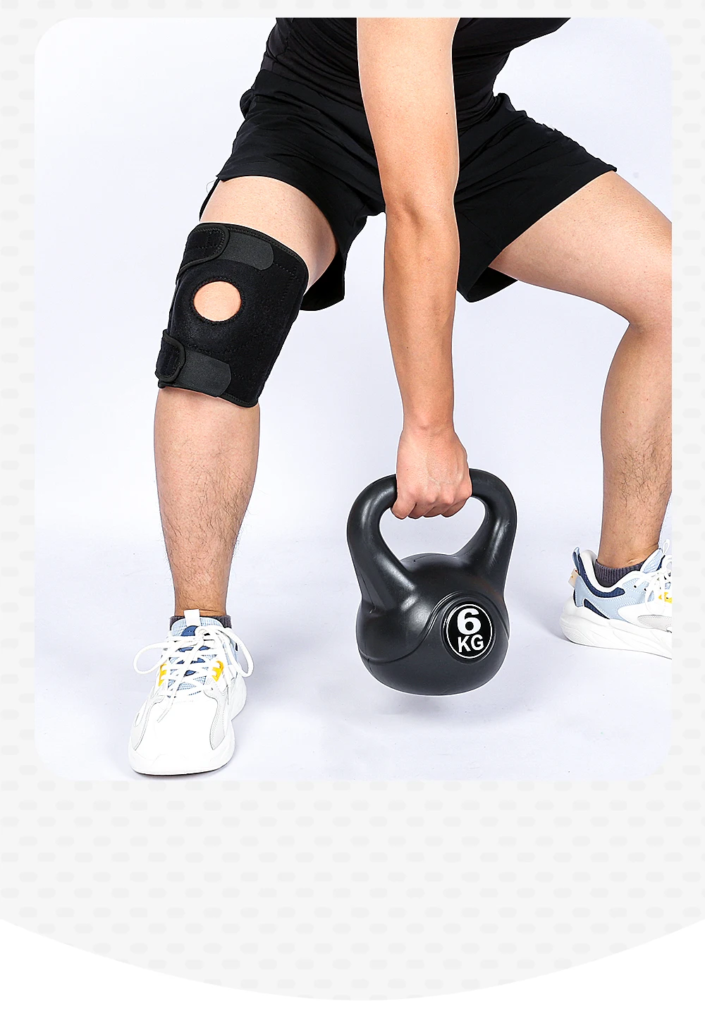 1PC Adjustable Knee Brace Open Patella Knee Support for Men Women Breathable Knee Wrap for Sports Running Fitness
