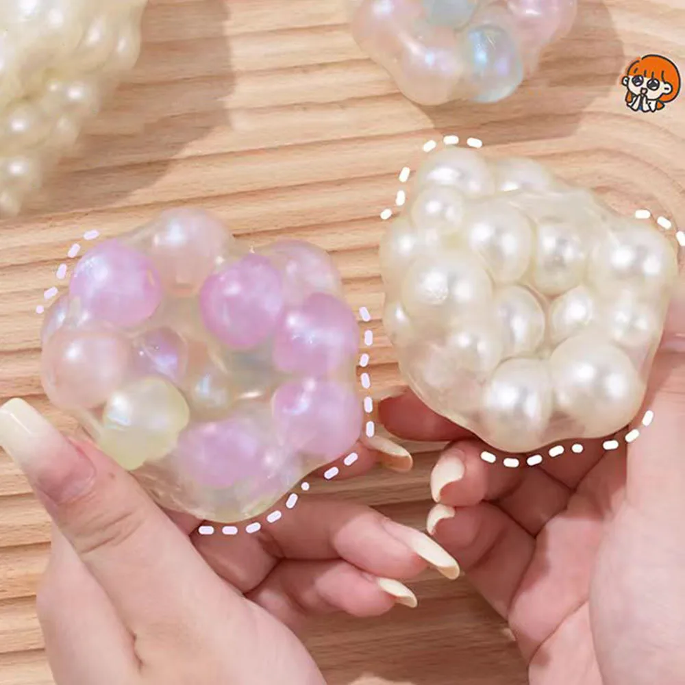 Popping Pearl Squishy Toy Interesting Pearl Decompression Toy Funny Decompression Squeeze Ball Gift Squishy Stresd Reliever Vent