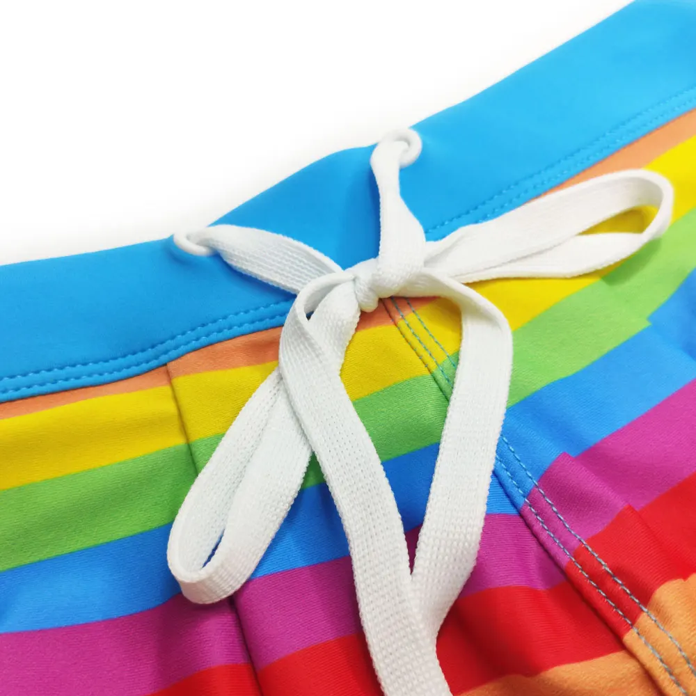 Sexy Men Swimwear RainBow Summer Swimsuit Kids Surf Man Trunks Push-up Beach Low-Waist Pride Day Gay Swim Bathing-Pants surfing