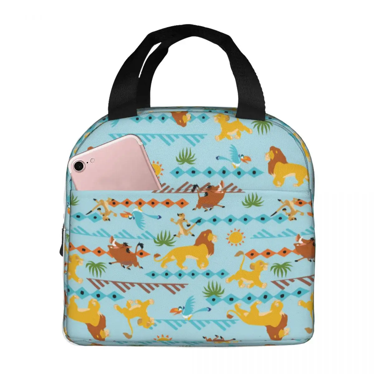 

Термосумка для обедов Custom Liones Anime Kinges для работы и школы, с изображением Хакуна Матата и Симбы, герметичная, термоизолированная, для женщин