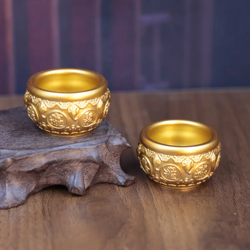 Brass Golden Toad Treasure Bowl Ornament with Lid for Living Room and Store Decoration Money Box Opening Gift Wealth-Attracting