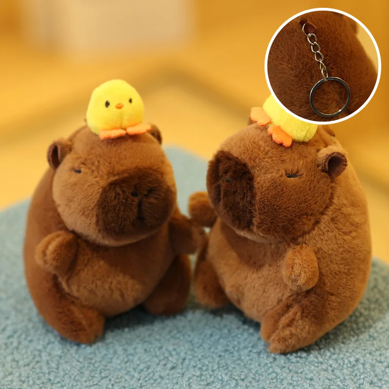 Small Size Cute Capybara Stuffed Animal Plush Doll Blow Bubble Design Soft Capybara Toy Birthday Present