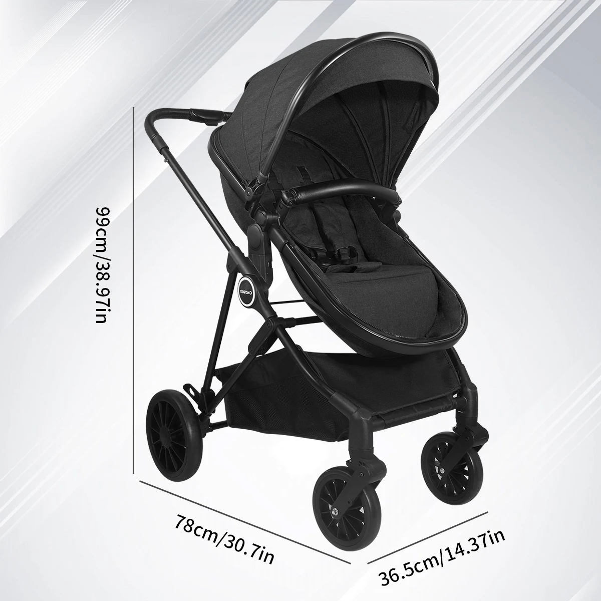 ベビーカー 2-in-1、折りたたみ式キャンプトロリー、双方向プッシュ、調節可能なサンシェードルーフ、秋の外出に最適