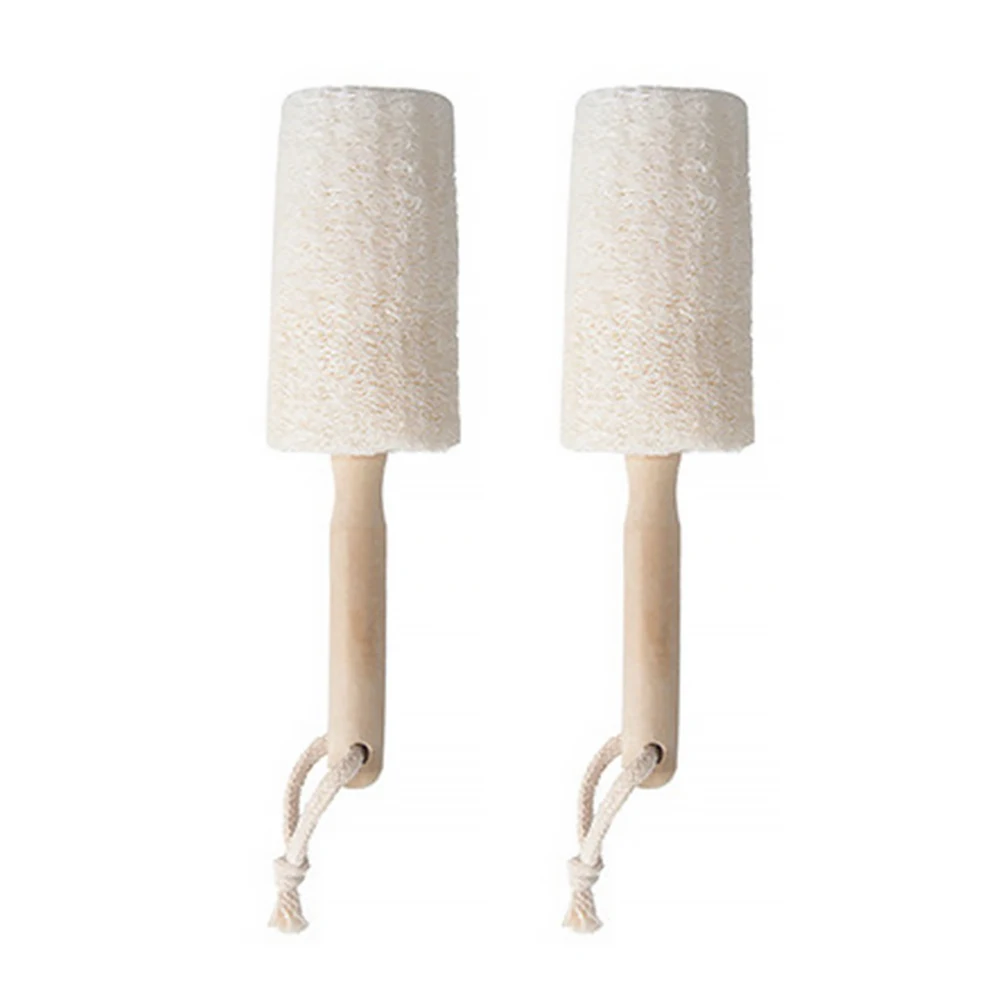 

2Pcs Loofah Bath Brush Natural Wood Shower Tool Cleaning Back Scrubber Gentle Massage Exfoliation Foaming Body Wipe