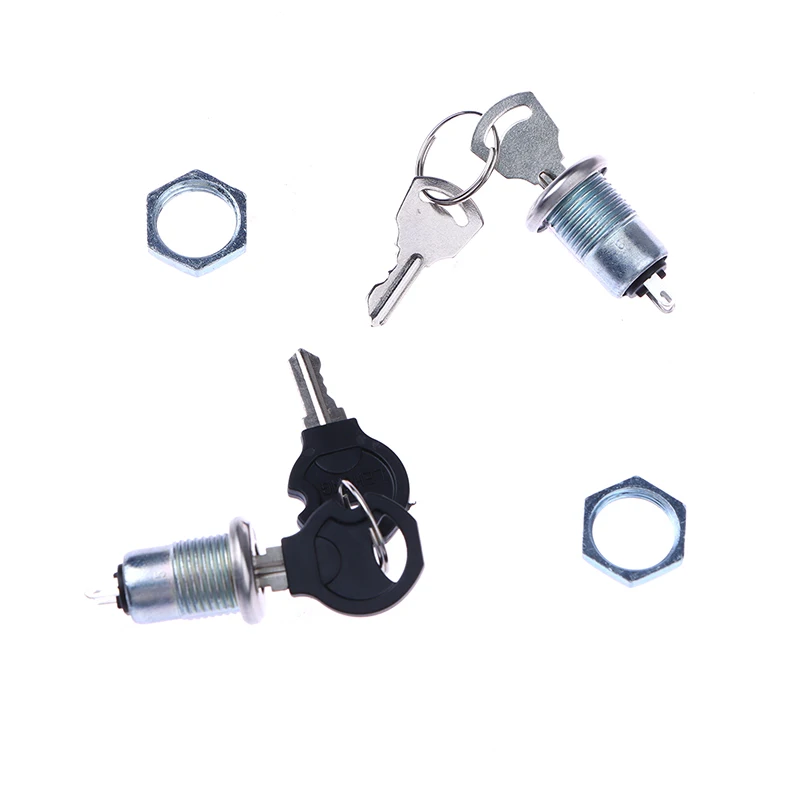 1 Set Phone Lock Security Power Switch S1203 2PIN 2 Keys 12mm Stainless Steel Electronic Key Switch ON OFF Lock Switch
