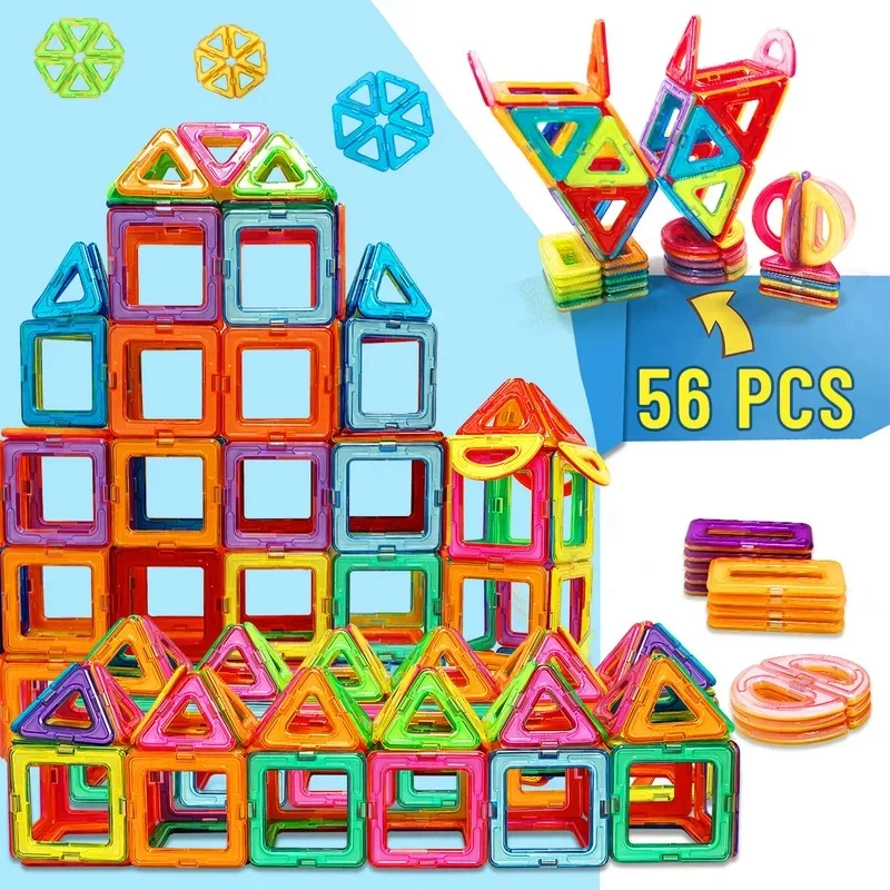 Medium Size Magnetic Building Blocks, DIY STEM Construction Magnet Toys, Educational Learning Playset for Kids gallery 4