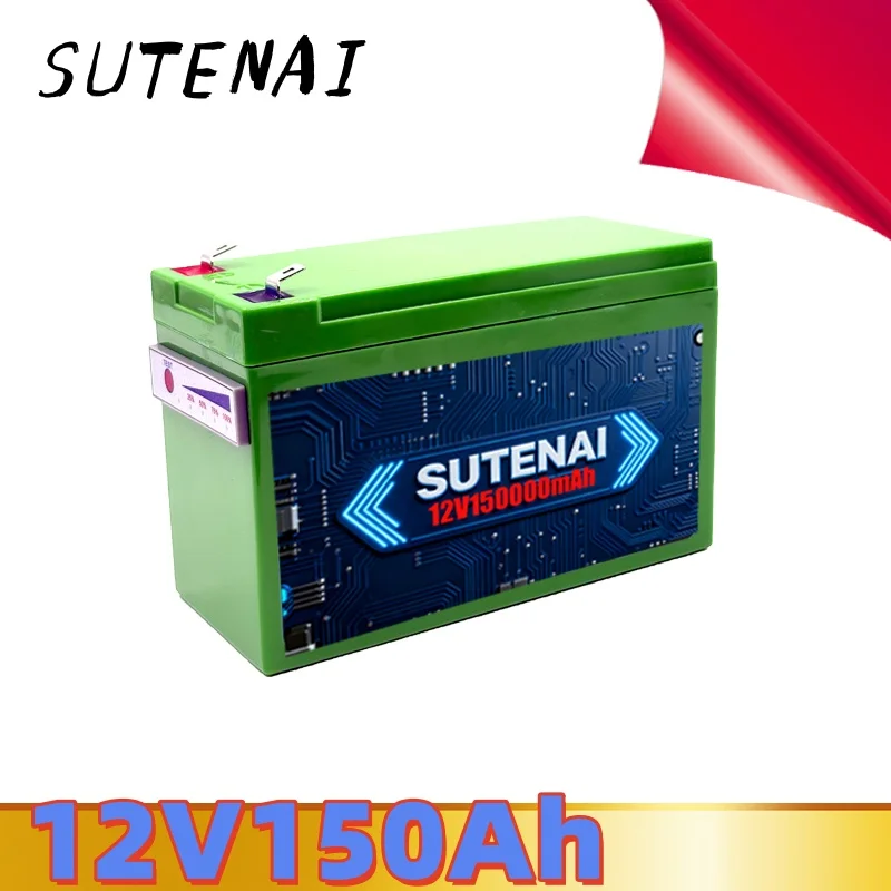 ترقية LiFePO4 بطارية ليثيوم 12 فولت 150Ah 18650 بطارية محمولة بطارية قابلة للشحن المدمج في عرض الطاقة ميناء الشحن