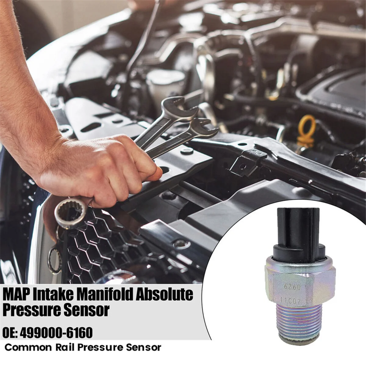 

Common Rail High Pressure Sensor 499000-6310 for Isuzu Engine 4HK1 6HK1 John Deere 1210E 310K Fuel Sensor 8981387360—B09A