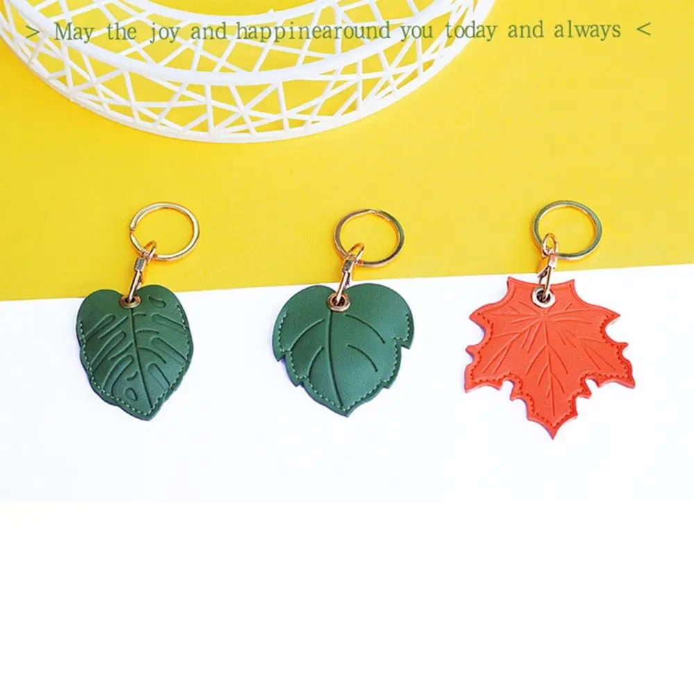 High Quality Fruit Leaf Shape Access Card Protective Sleeve PU Leather Useful Access Card Cover Bag Hanging Decor Gift