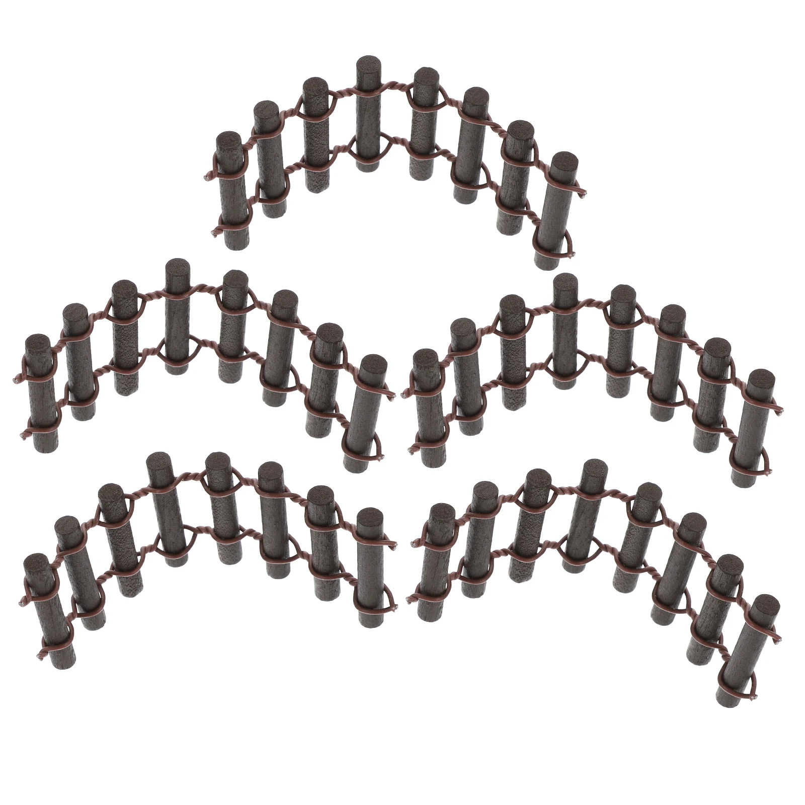

5 Pcs Mini Fence Photo Props Durable Wooden Adornments Lovely Desktop Tabletop Decorations Home Office Cafe nament Windchimes