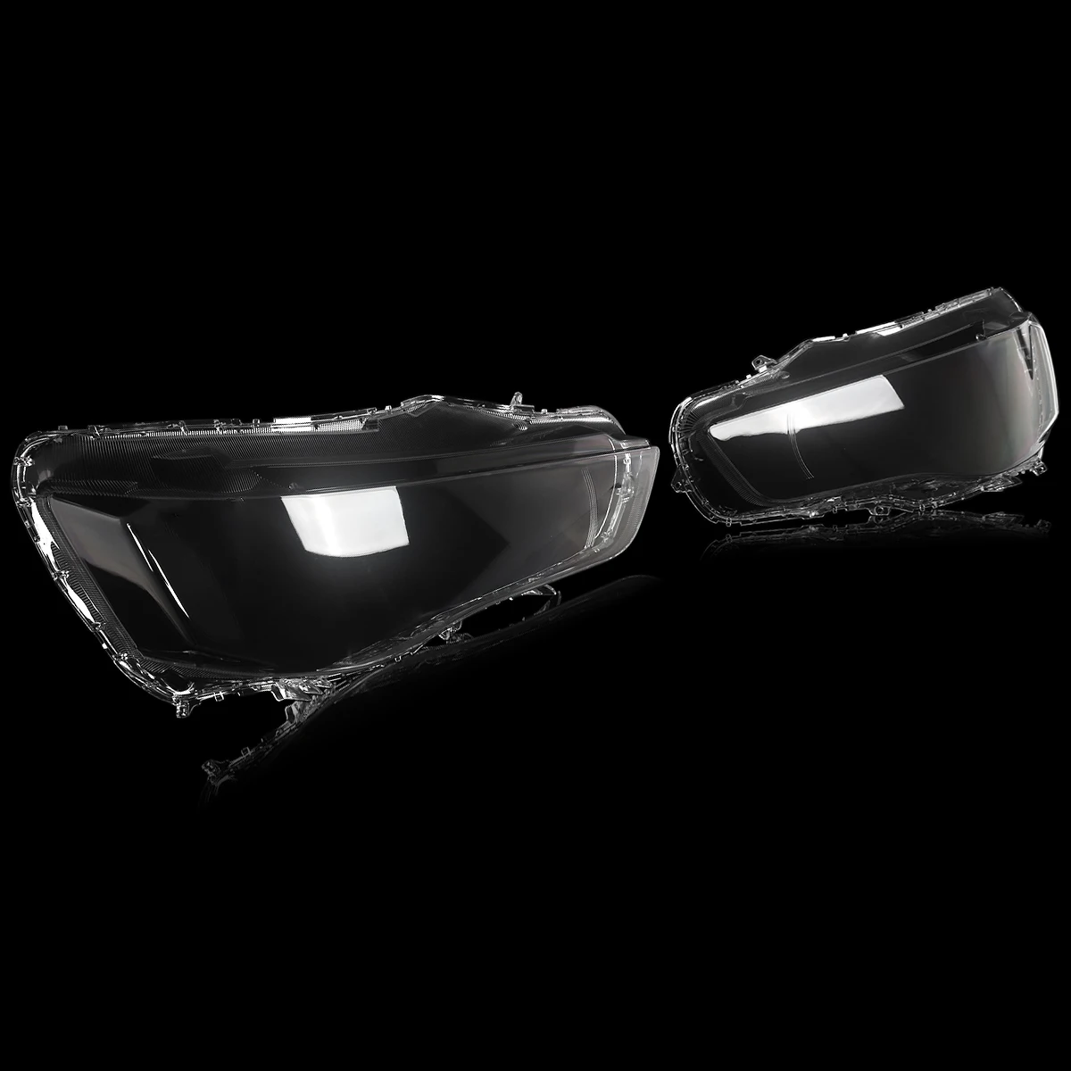 Clear Headlight Lens Covers Compatible with 2010 2011 2012 2013 Mitsubishi Outlander Replacement Front Headlamp Shell Boay Kit