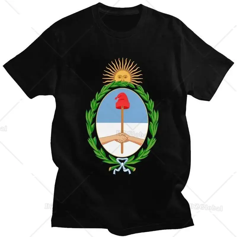 

Coat Of Arms Of Argentina T Shirt Men Cotton Tee Tops Tshirt Short-Sleeve Graphic T-shirt Merch