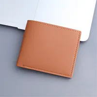 Men Short Pu Leather Wallets Vintage Thin Male Credit Card Holder Black Small Money Purses large capacity card holder Bag 4