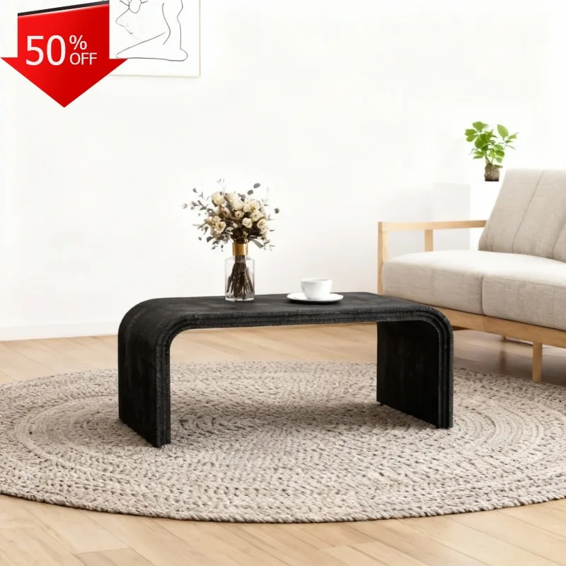 أثاث المنزل تسليط Wabi Sabi Furniture Whon Room طاولة طعام لغرفة النوم مكتب خشبي طاولات ركن القهوة السوداء #1