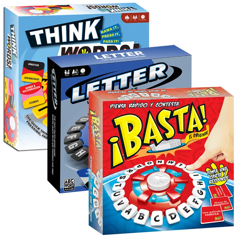 Word Game English Tapple New Basta Spanish Family Board Game Quick Thinking Letter Fast-Paced Pressing Puzzle Toy Christmas Gift