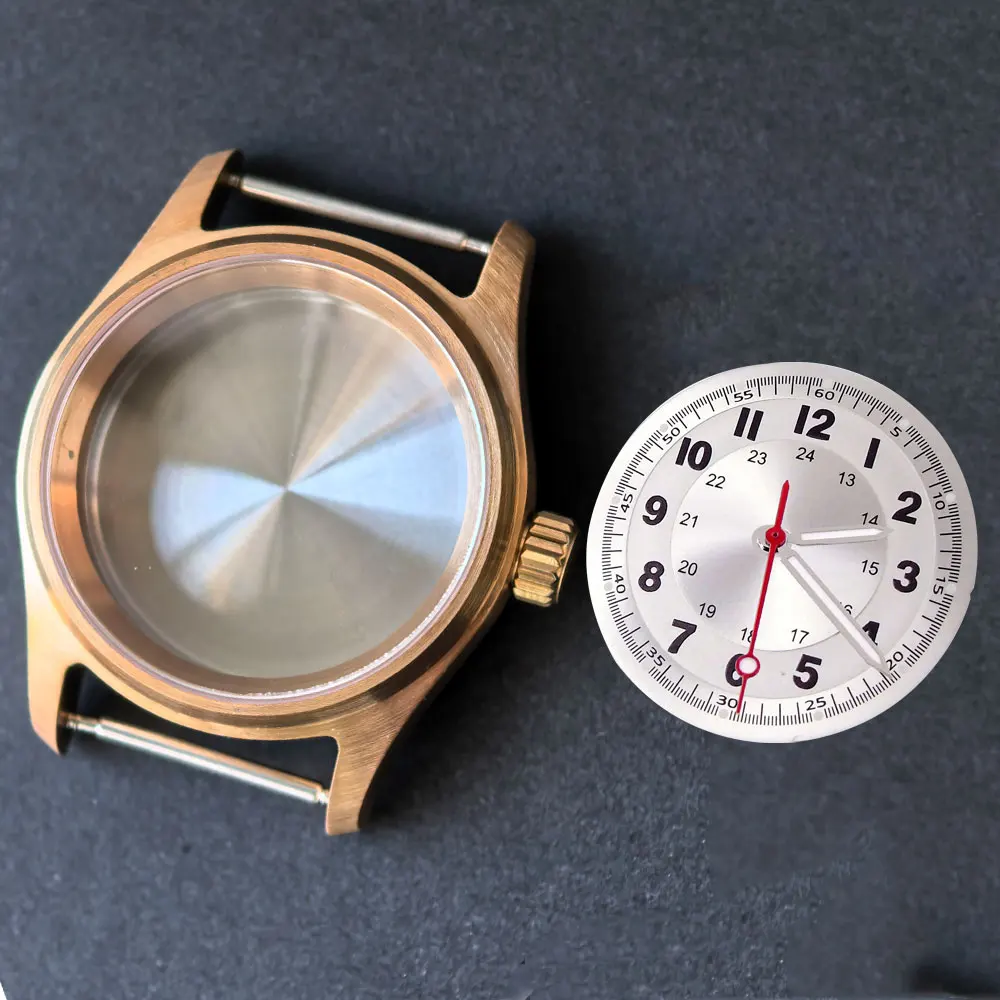 

36mm Pilot Solid Bronze 20ATM Diver Watch Case Sapphire Glass 29mm Sunburst Dial Luminous Fit NH35 ETA2824 Movement Watch Parts