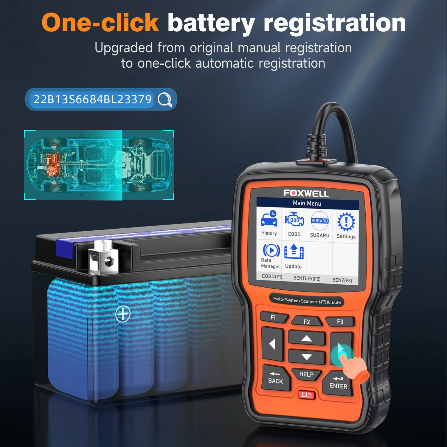 FOXWELL NT510 النخبة صالح لهوندا أكورا Obd2 الماسح الضوئي ثنائي الاتجاه نظام كامل محرك ABS TCM SRS أداة مسح التشخيص أداة ترقية مجانية