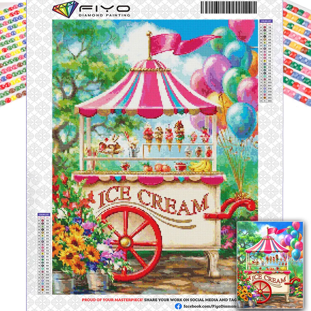 5D Diamond Painting Ice Cream Diamond Embroidery Cartoon Pasintings DIY Mosaic Picture Art Home Decor Gift peinture diamant