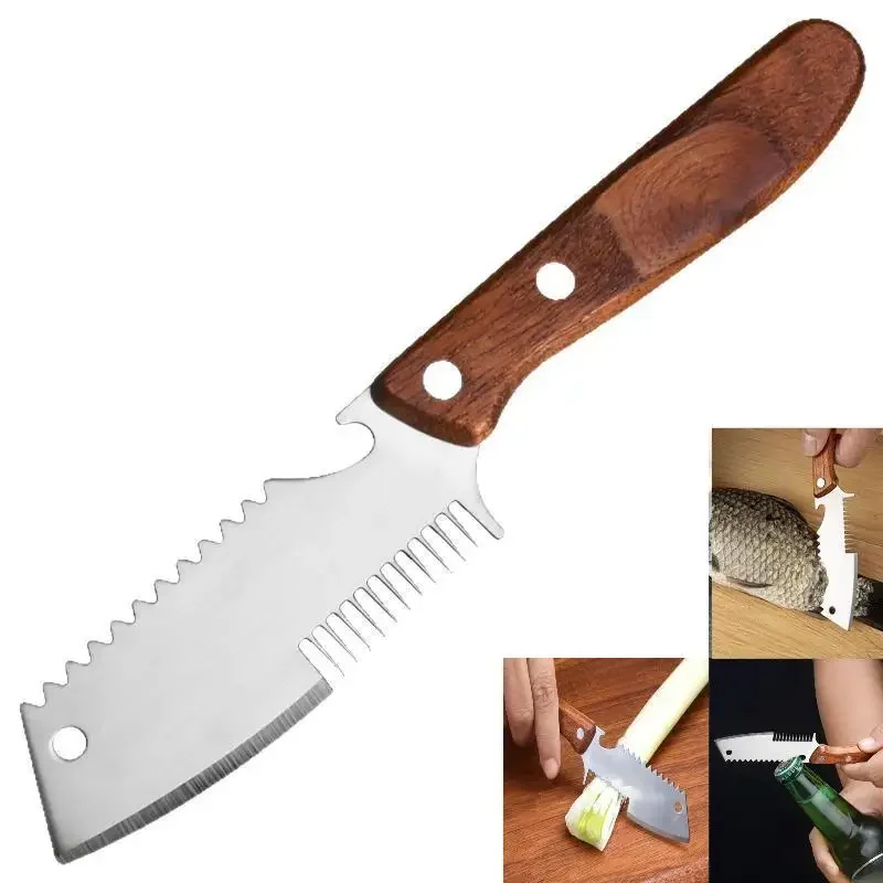

Multi-Functional Vegetable Peeler Kitchen Tool with Wooden Handle And Bottle Opener Comfortable Non-Slip Stainless Grip