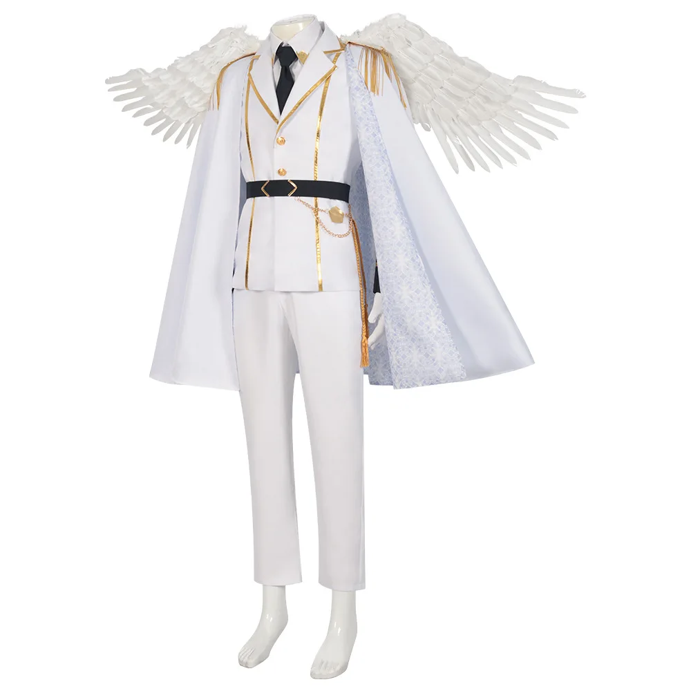 New Anime Cosplay Blue Lock Costume Anime Exhibition Isagi Bachira Cosplay Costume Wig Rose Net White Uniform Wings Cloak Set