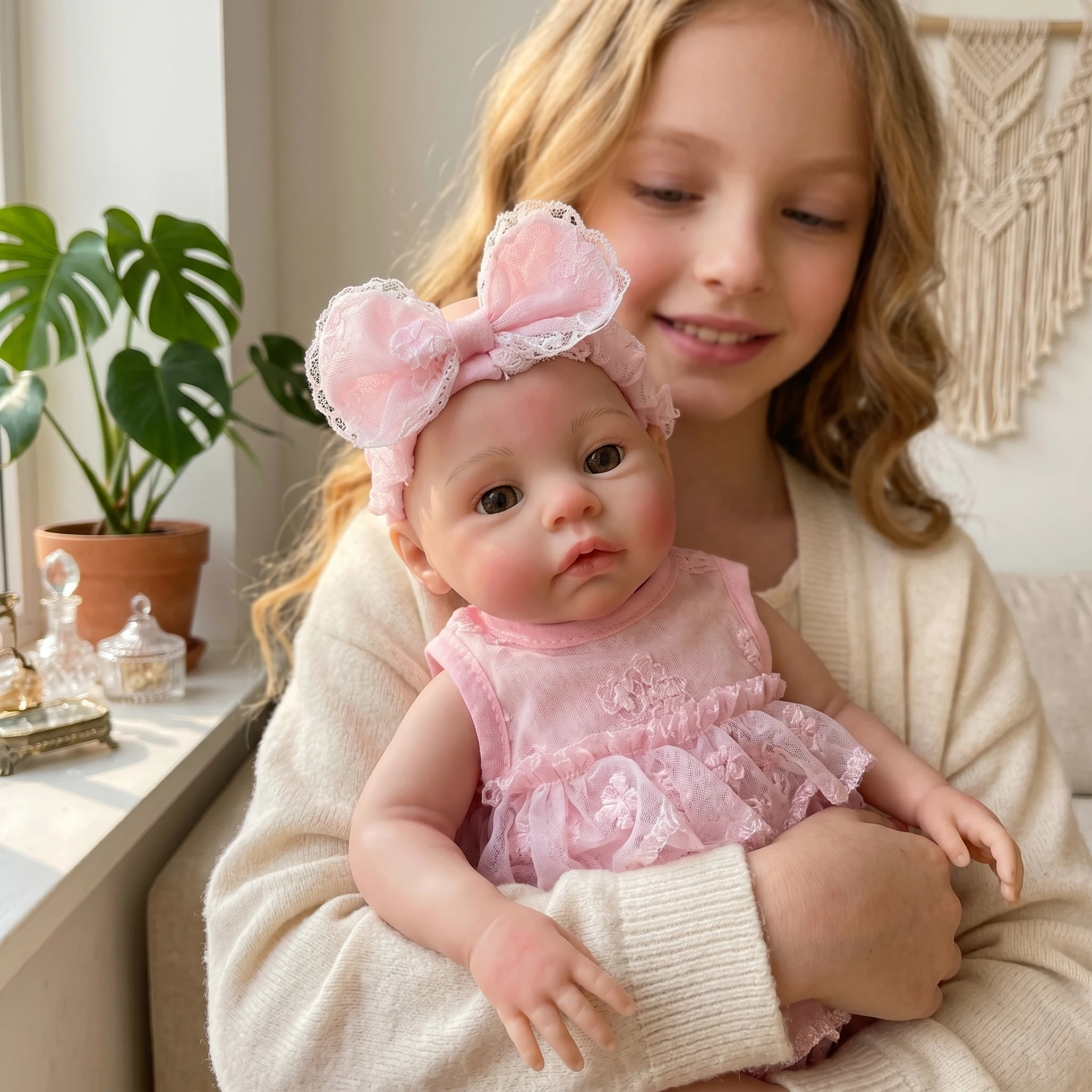 13 Inch Meadow Silicone Doll Handmade Cute Bebe Newborn Baby Soft Solid Silicone Girl Can Open Mouth For Gifts