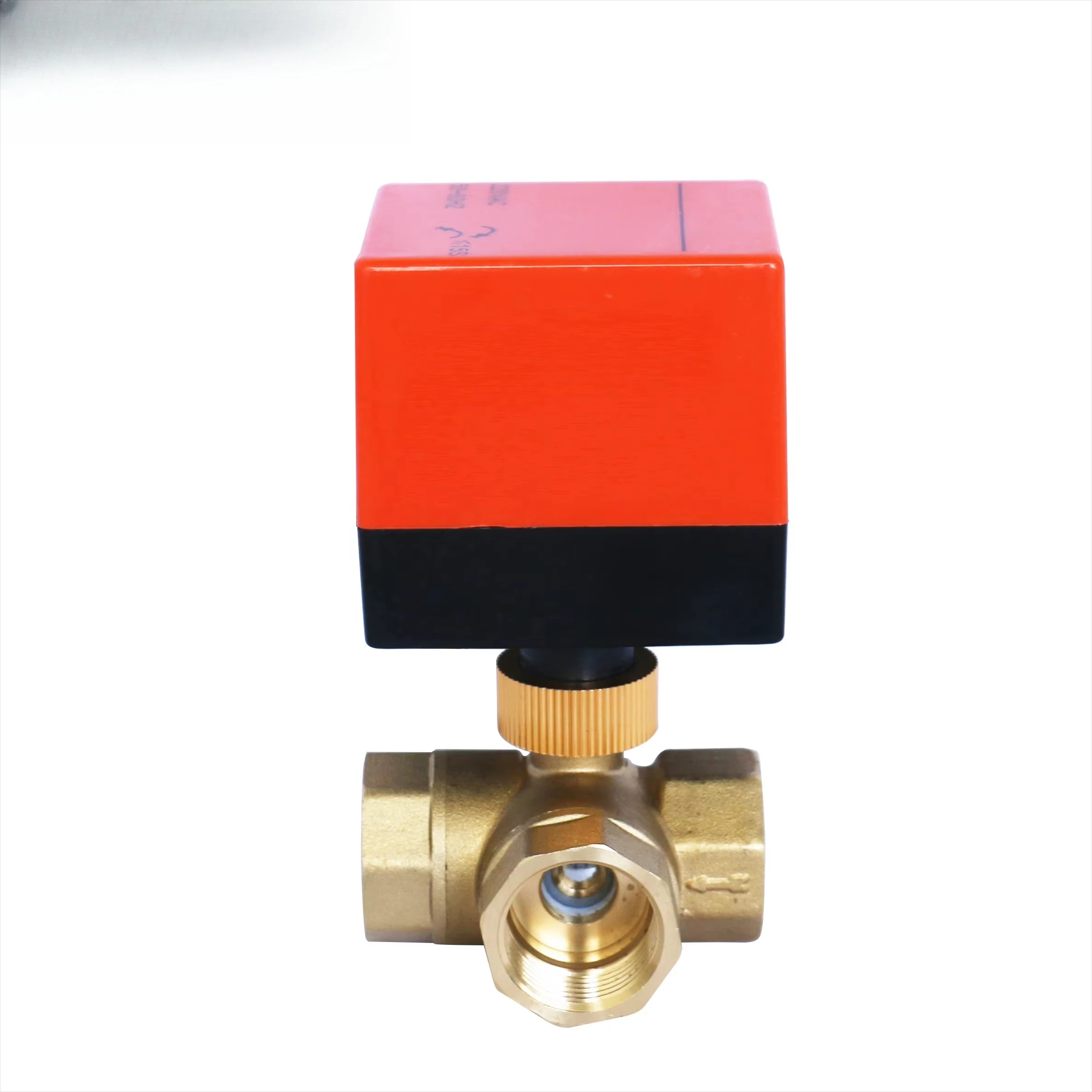 

AC220v DC12V DC24V Dn20 3/4 Inch Caliber 3-Way Valve Brass Electric Ball Valve for Central Air Conditioning System