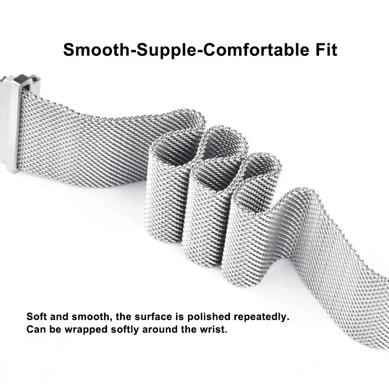 No Gaps Band For Samsung Galaxy Watch 7/6/4/5 pro 44mm 40mm 20mm Milanese Loop Bracelet Galaxy Watch 4-6 classic 43mm 47mm Band