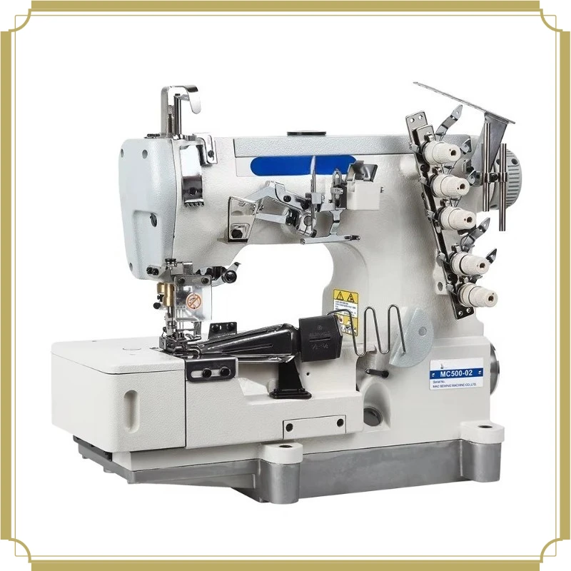 MC 500-02 Industrial Electric 3 Needle 5 Thread Interlock Sewing Machine with Tape Binding for Garment Sewing