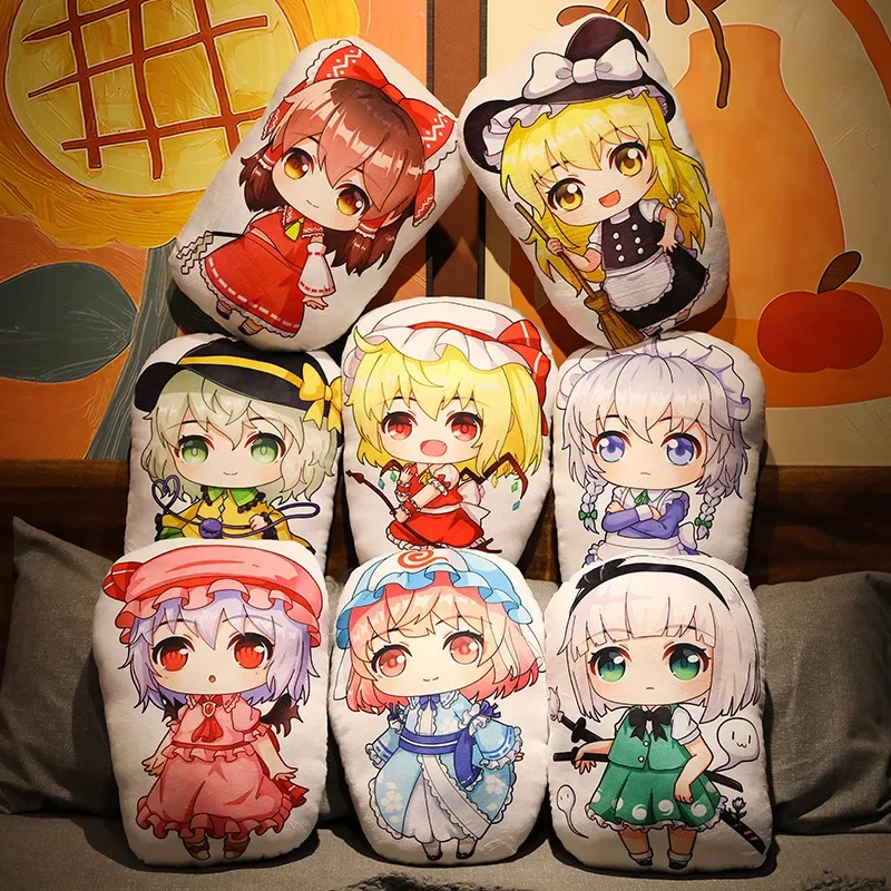 13/20/35/45cm Game Anime Peripherals Hakurei Reimu Saigyouji Yuyuko Plush Pillow Doll Cartoon Cosplay Props Accessories Gifts