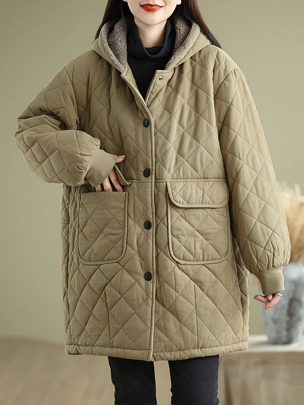 

Женское хлопковое пальто Thiened Floing Jaet средней длины в стиле ретро с капюшоном, длинное пальто из полиэфирной ткани чистого цвета