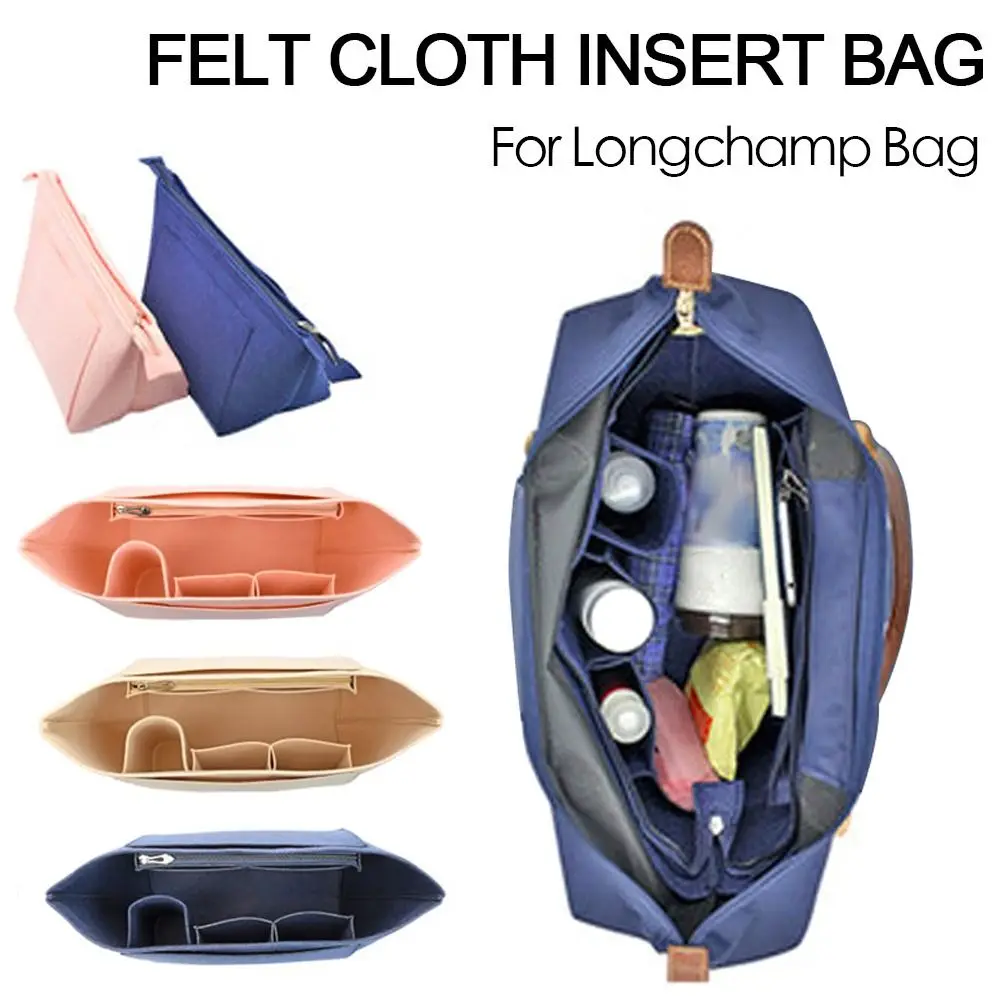 Portable Travel Bag Insert Pouch Handbag Insert Bag Felt Insert Bag Inner Bag Purse Liner For Longchamp Bag