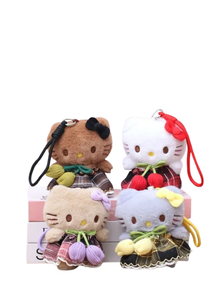 1Pcs for Hello Kitty Backpack Decoration Kawaii Hello Kitty Plush Doll Keychain Toy Bag Pendant Girls Gifts