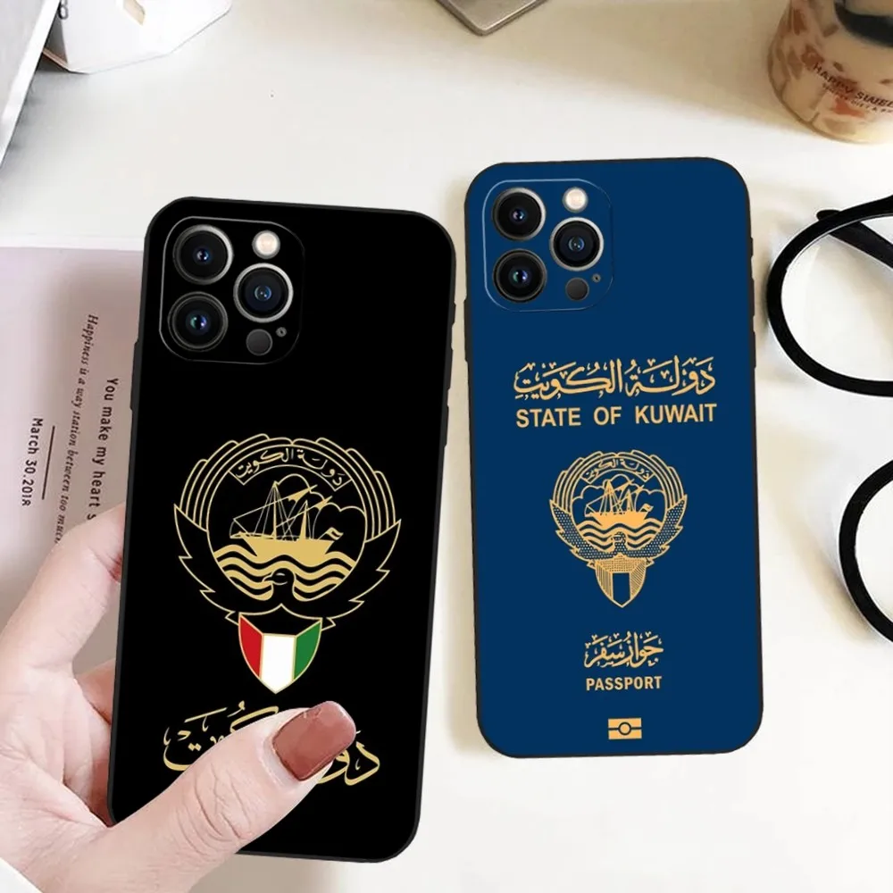 Kuwait Passport Flag Map Phone Case for iphone 13 11 15ProMax 14 12 Pro Xs Max Mini Xr X 7 8 6 6s Plus Shell Coque