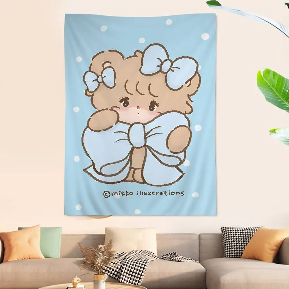 Cute M-Mikko I-Illustrations Colorful Tapestry Wall Hanging Bohemian Wall Tapestries Mandala Wall Hanging Sheets