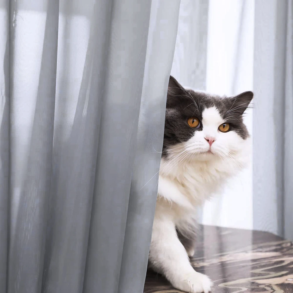 Schattierung, solide, weiße, durchsichtige Vorhänge für Wohnzimmer, Dekoration, Fenstervorhänge für die Küche, moderne Tüll-Voile-Organza-Vorhänge – Detail 20