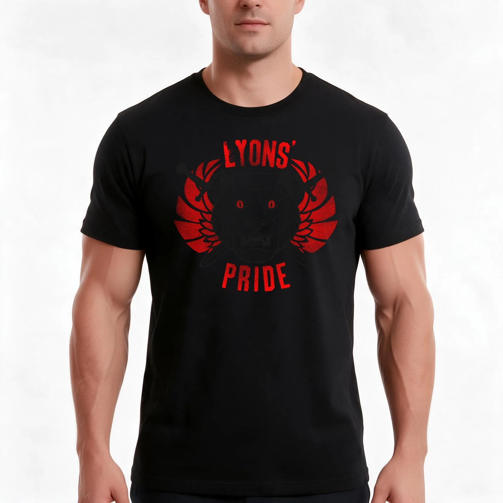 Lyons' Pride T-Shirt, Summer Casual Cotton Tee, Oversized Streetwear Tops, Vintage Graphic Print, Loose Fit Short Sleeve