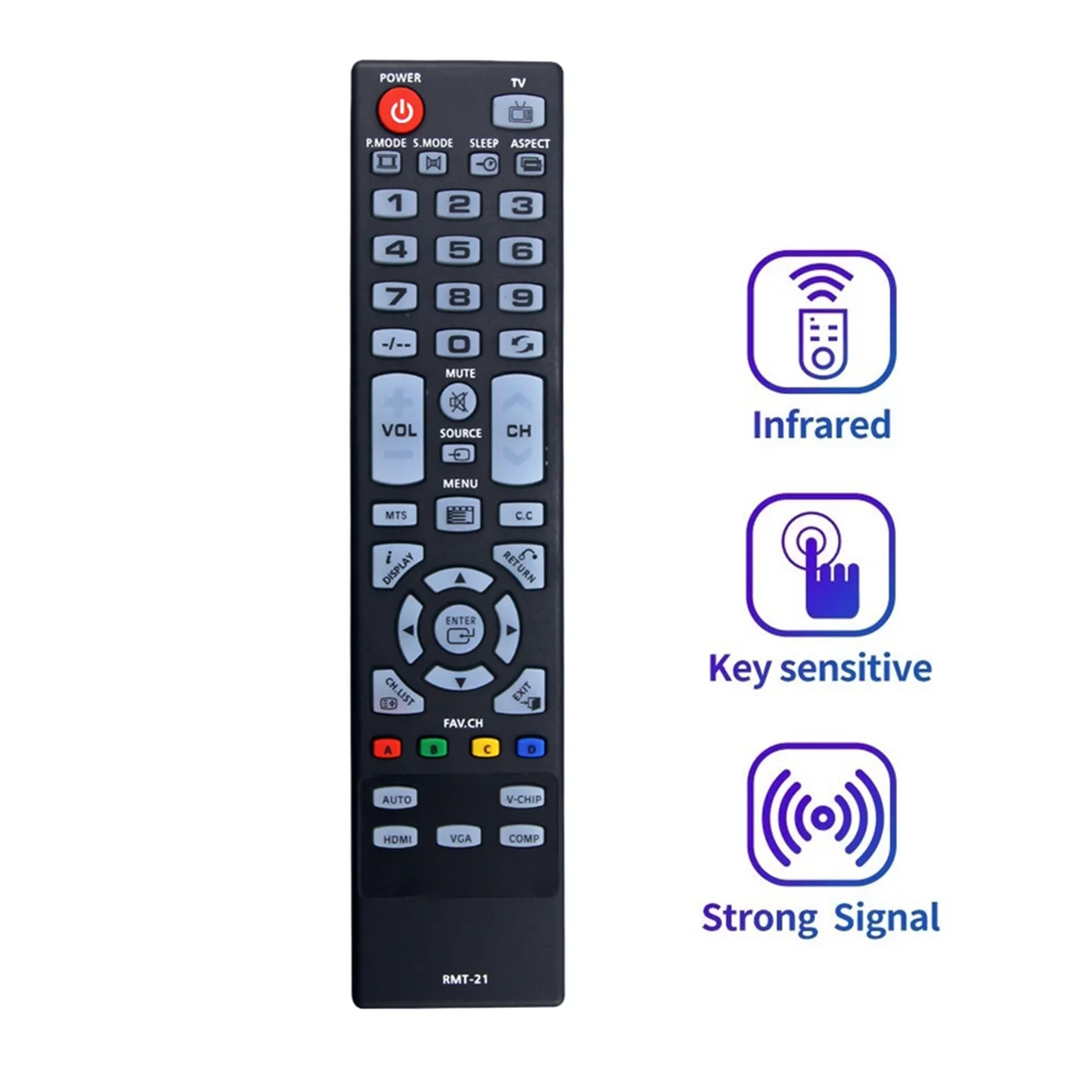 AB25 Replace RMT-21 Remote Control for Westinghouse TV CW40T2RW CW40T6DW CW40T8GW DW46F1Y1