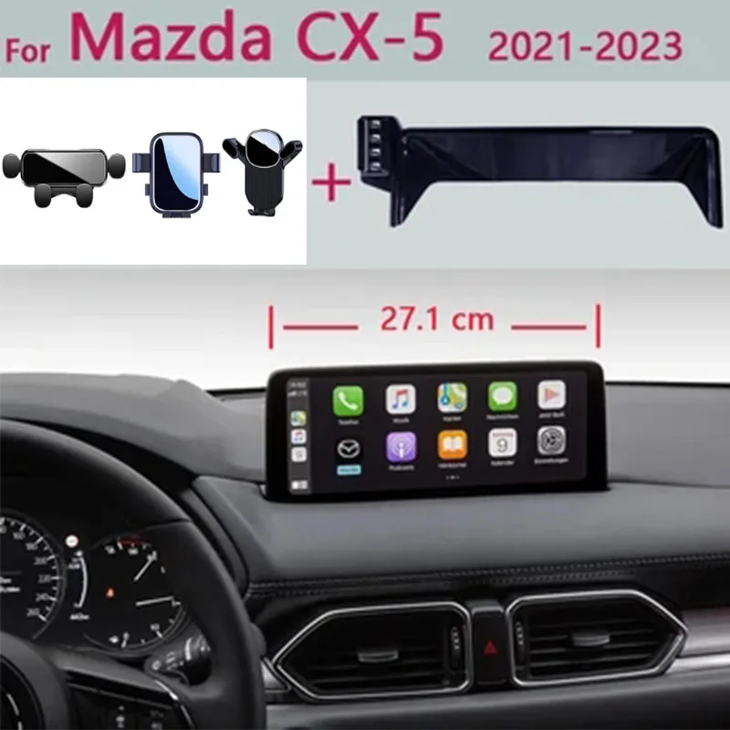 Car Phone Holder For Mazda CX5 CX-5 2021 2022 2023 10.3-Inch Screen Fixed Navigation Bracket Car Mobile Stand