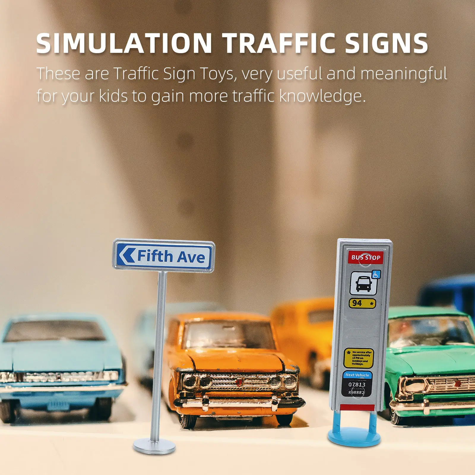 1Set Creative Traffic Sign Plastic Simulation Street Road Signs Plaything Kids Educational Traffic Indicator Miniature Signal