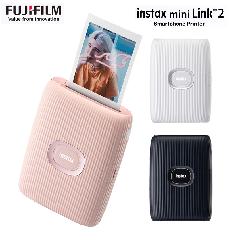 Impressora original Fujifilm Instax Mini Link 2/Link 3 Impressoras para câmera fotográfica Instax (20 / 40 folhas Instax Mini filme branco)