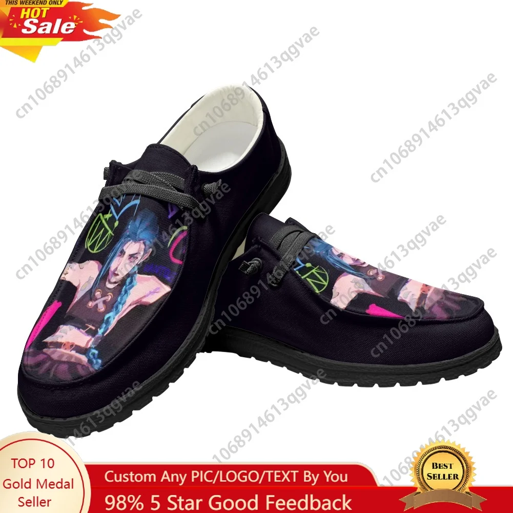 

Hot Anime Game Characters Arcane-Jinx Casual Shoes Flat Shoe Men Woman Breathable Outdoor Lightweight Footwear Custom Made Shoes