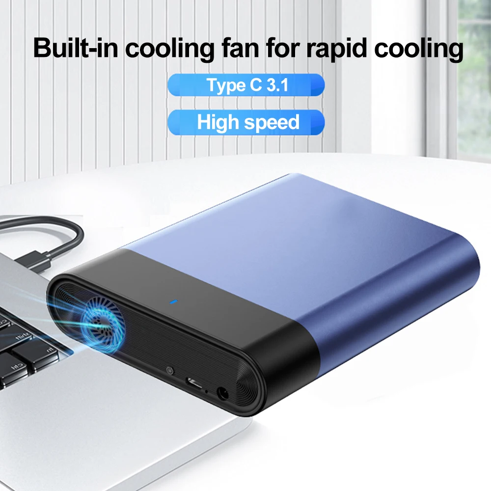 Caja USB 3,1 HDD/SSD 2,5/3,5 ''funda de disco duro externo de aleación de aluminio SATA a tipo C adaptador de alta velocidad de 12TB para ordenador portátil y PC