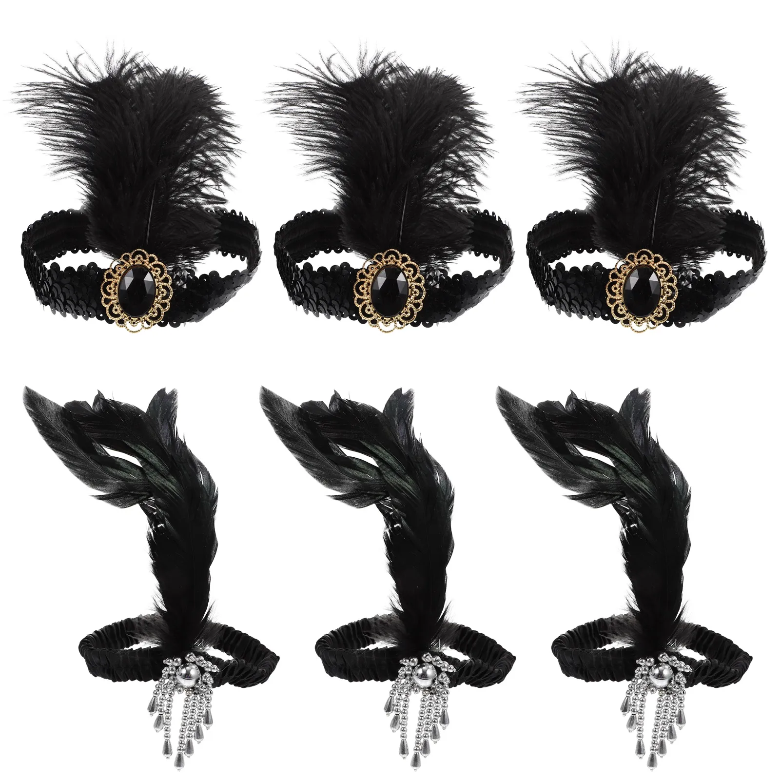 

6 Pcs Bead Headband Novel Hairbands Interesting Costume Party Prop Prom Headwear Headdress
