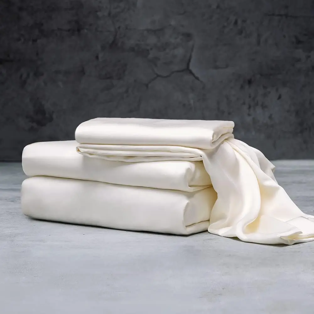 

Luxury Sheet Set 100% Rayon (Viscose) from Bamboo Split King - Ivory Deep Pockets 5-Piece Set